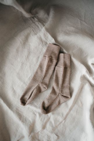 Detské merino ponožky na studené nôžky - Taupe