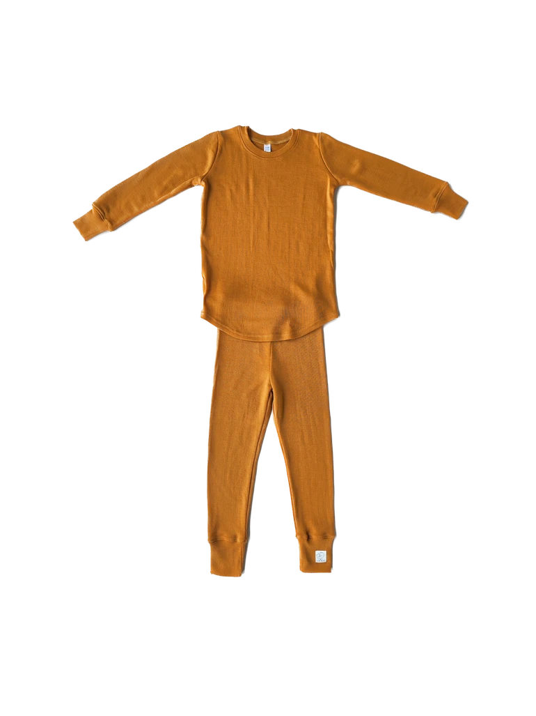 Zvýhodnený merino set/pyžamko - CELOROČNÉ - Horčicová